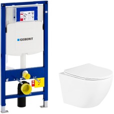 Комплект унитаза BelBagno Uno BB3105CHR/SC с инсталляцией Geberit Duofix Sigma UP320 111.300.00.5 с сиденьем Микролифт