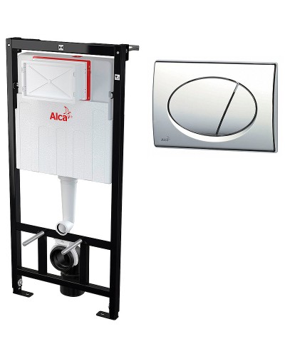 Комплект унитаза BelBagno Uno BB3105CHR/SC с инсталляцией Alcaplast Sadromodul AM101/1120-3:1 RU M71-0001 с сиденьем Микролифт и клавишей смыва Хром