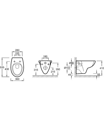 Комплект унитаза с инсталляцией Jacob Delafon Patio E21739RU-00 с сиденьем Микролифт и клавишей смыва Хром