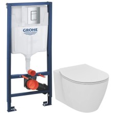 Комплект подвесной унитаз Ideal Standard Connect E771801 + E772401 + система инсталляции Grohe 38772001