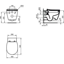 Комплект подвесной унитаз Ideal Standard Connect E771801 + E772401 + система инсталляции Grohe 38772001