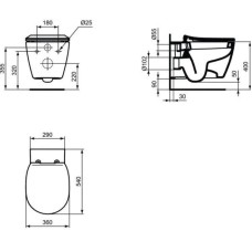 Комплект подвесной унитаз Ideal Standard Connect E771801 + E772401 + система инсталляции Grohe 38772001