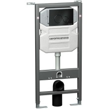 Комплект унитаза с инсталляцией Ceramica Nova Play CN3001_1001B_1000 с сиденьем Микролифт и Черной матовой клавишей смыва