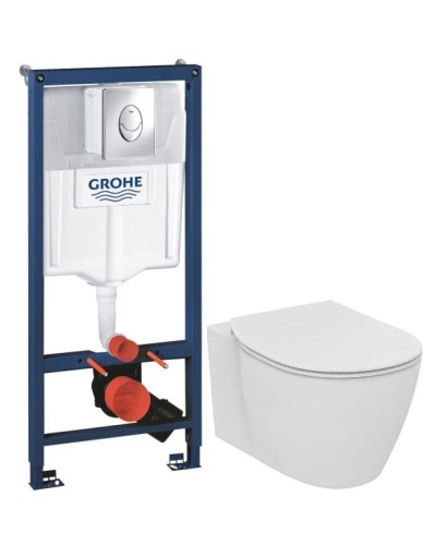 Комплект подвесной унитаз Ideal Standard Connect E771801 + E772401 + система инсталляции Grohe 38721001