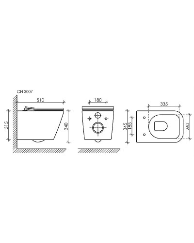 Комплект унитаза с инсталляцией Ceramica Nova Metric CN3007_1001W_1000 с сиденьем Микролифт и Белой клавишей смыва