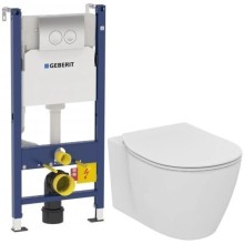 Комплект подвесной унитаз Ideal Standard Connect E771801 + E772401 + система инсталляции Geberit 458.124.21.1