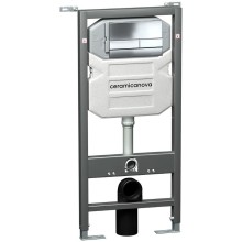 Комплект унитаза с инсталляцией Ceramica Nova Metric CN3007_1002CH_1000 с сиденьем Микролифт и клавишей смыва Хром