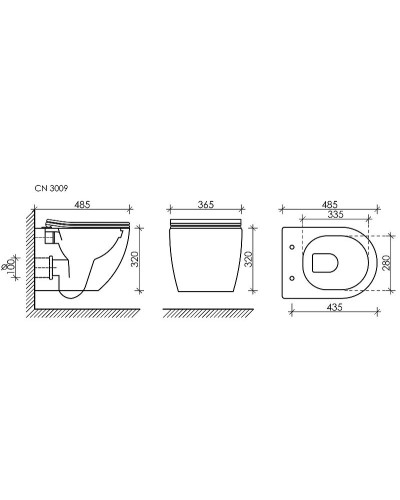 Комплект унитаза с инсталляцией Ceramica Nova Forma CN3009_1001W_1000 с сиденьем Микролифт и Белой клавишей смыва
