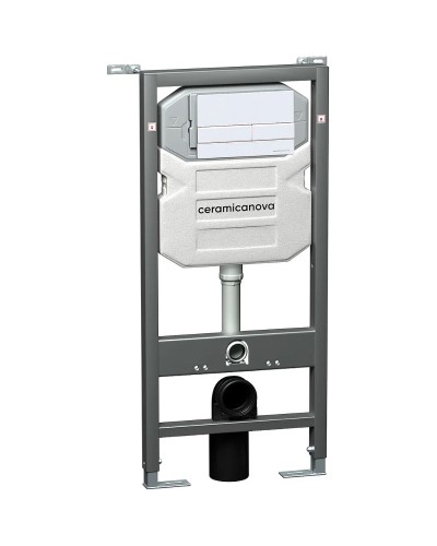 Комплект унитаза с инсталляцией Ceramica Nova Forma CN3009_1002W_1000 с сиденьем Микролифт и Белой клавишей смыва