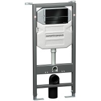 Комплект унитаза с инсталляцией Ceramica Nova Forma CN3009_1002B_1000 с сиденьем Микролифт и Черной матовой клавишей смыва