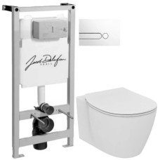 Комплект подвесной унитаз Ideal Standard Connect E771801 + E772401 + система инсталляции Jacob Delafon E5504-NF + E4326-00