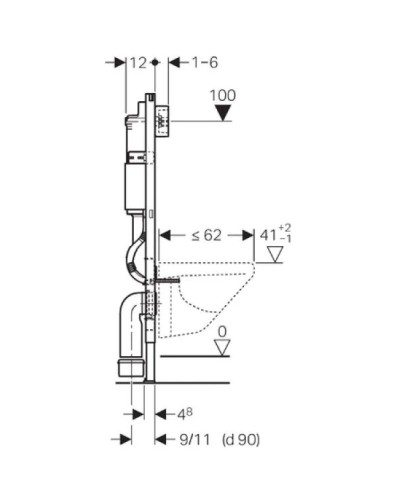 Комплект подвесной унитаз Jacob Delafon Struktura EDF102-00 + E4272-00 + система инсталляции Geberit 458.125.21.1