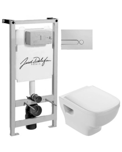 Комплект подвесной унитаз Jacob Delafon Struktura EDF102-00 + E4272-00 + система инсталляции Jacob Delafon E5504-NF + E4326-CP