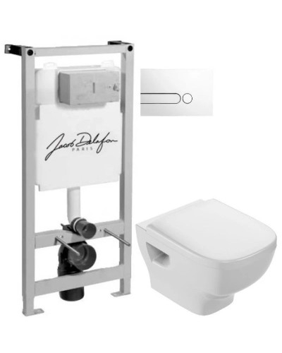Комплект подвесной унитаз Jacob Delafon Struktura EDF102-00 + E4272-00 + система инсталляции Jacob Delafon E5504-NF + E4326-00