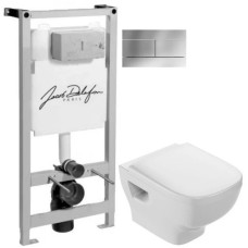 Комплект подвесной унитаз Jacob Delafon Struktura EDF102-00 + E4272-00 + система инсталляции Jacob Delafon E5504-NF + E4316-CP