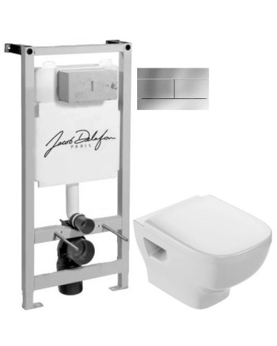 Комплект подвесной унитаз Jacob Delafon Struktura EDF102-00 + E4272-00 + система инсталляции Jacob Delafon E5504-NF + E4316-CP