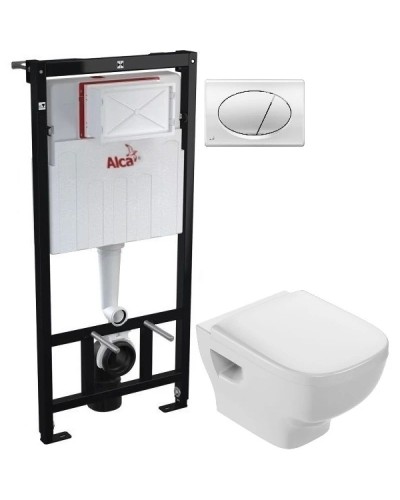 Комплект подвесной унитаз Jacob Delafon Struktura EDF102-00 + E4272-00 + система инсталляции AlcaPlast AM101/11203:1RUSSETM71