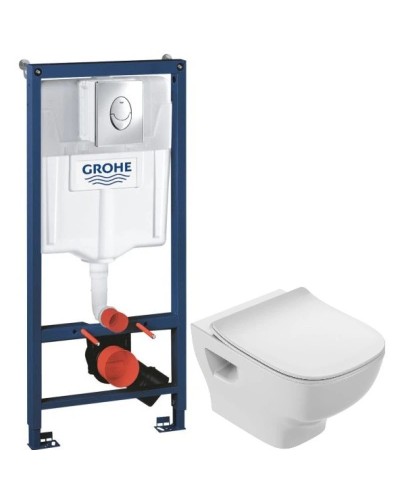 Комплект подвесной унитаз Jacob Delafon Struktura EDF102-00 + E70025-00 + система инсталляции Grohe 38721001