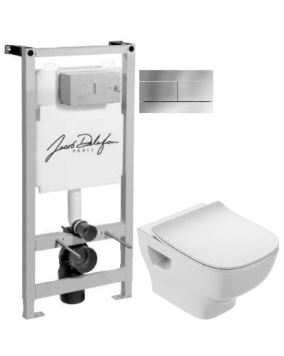Комплект подвесной унитаз Jacob Delafon Struktura EDF102-00 + E70025-00 + система инсталляции Jacob Delafon E5504-NF + E4316-CP