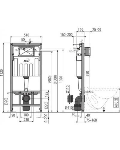 Комплект подвесной унитаз Jacob Delafon Struktura EDF102-00 + E70025-00 + система инсталляции AlcaPlast AM101/11203:1RUSSETM71