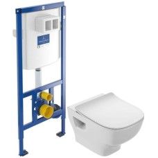 Комплект подвесной унитаз Jacob Delafon Struktura EDF102-00 + E70025-00 + система инсталляции Villeroy & Boch 92246100