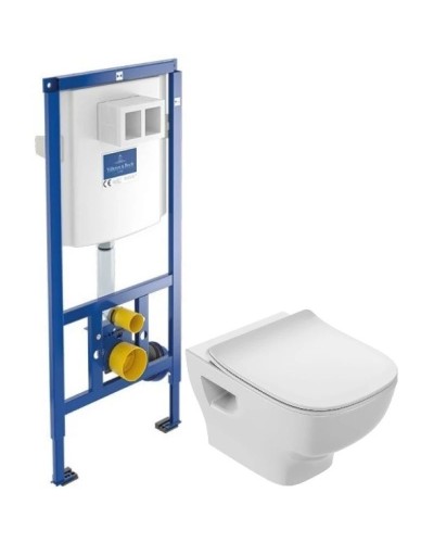 Комплект подвесной унитаз Jacob Delafon Struktura EDF102-00 + E70025-00 + система инсталляции Villeroy & Boch 92246100