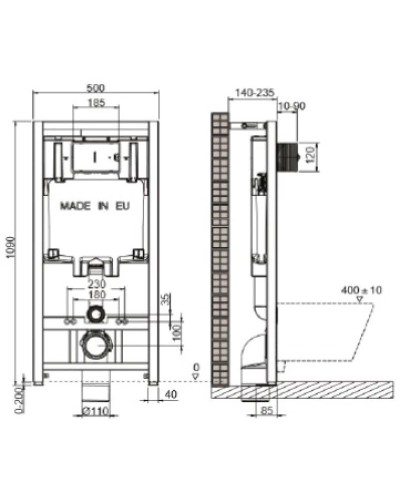 Комплект подвесной унитаз Jacob Delafon Struktura EDF102-00 + E70025-00 + система инсталляции Jacob Delafon E29025-NF + E29026-01R