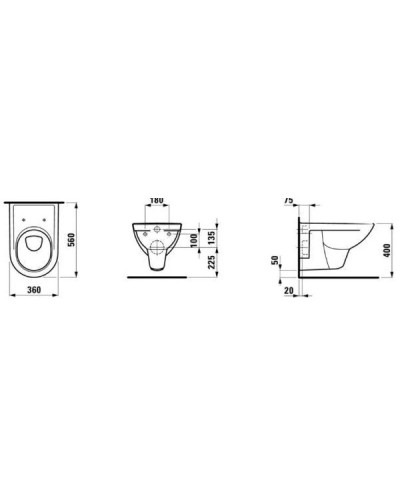 Комплект подвесной унитаз Laufen Pro 8.2095.0.000.000.1 + 8.9896.6.000.000.1 + система инсталляции TECE 9300302 + 9240401