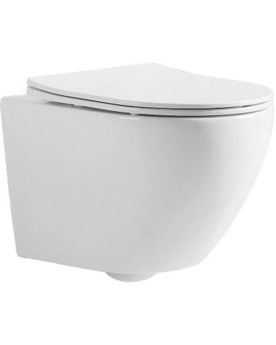 Комплект унитаза CeramaLux 2197 с инсталляцией Grohe Rapid SL 38772001 с сиденьем Микролифт и клавишей смыва Хром