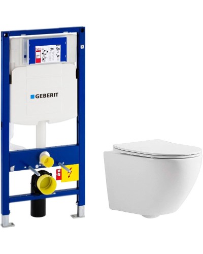 Комплект унитаза CeramaLux 2197 с инсталляцией Geberit Duofix Sigma UP320 111.300.00.5 с сиденьем Микролифт