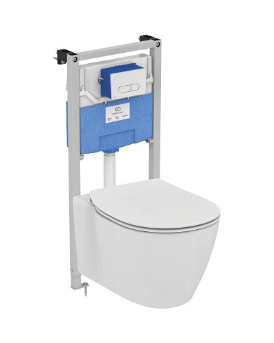 Комплект унитаза с инсталляцией Ideal Standard Connect Prosys R030701 с сиденьем Микролифт и клавишей смыва Хром