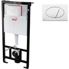 Комплект унитаза Creavit Free FE320-11CB00E-0000+KC0103.03.0000E с сиденьем Микролифт и инсталляцией Alcaplast Sadroмodul AM101/1120-0001+M70 с Белой клавишей смыва