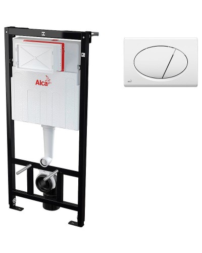 Комплект унитаза Creavit Free FE320-11CB00E-0000+KC0103.03.0000E с сиденьем Микролифт и инсталляцией Alcaplast Sadroмodul AM101/1120-0001+M70 с Белой клавишей смыва