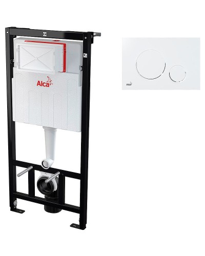 Комплект унитаза Creavit Free FE320-11CB00E-0000+KC0103.03.0000E с сиденьем Микролифт и инсталляцией Alcaplast Sadroмodul AM101/1120-0001+M670 с Белой клавишей смыва