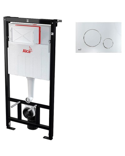 Комплект унитаза Creavit Free FE320-11CB00E-0000+KC0103.03.0000E с сиденьем Микролифт и инсталляцией Alcaplast Sadroмodul AM101/1120-0001+M671 с клавишей смыва Хром