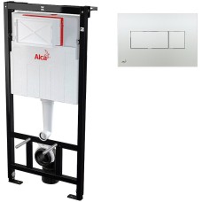 Комплект унитаза Creavit Free FE320-11CB00E-0000+KC0103.03.0000E с сиденьем Микролифт и инсталляцией Alcaplast Sadroмodul AM101/1120-0001+M371 с клавишей смыва Хром