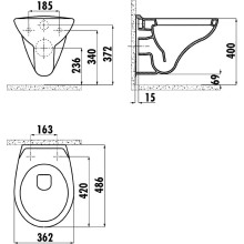 Комплект унитаза Creavit Perla TP320-11CB00E-0000+KC0703.01.0000E с сиденьем Микролифт и инсталляцией Alcaplast Sadroмodul AM101/1120-0001+M70 с Белой клавишей смыва