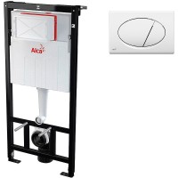 Комплект унитаза Creavit Perla TP320-11CB00E-0000+KC0703.01.0000E с сиденьем Микролифт и инсталляцией Alcaplast Sadroмodul AM101/1120-0001+M70 с Белой клавишей смыва