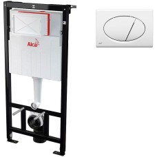 Комплект унитаза Creavit Perla TP320-11CB00E-0000+KC0703.01.0000E с сиденьем Микролифт и инсталляцией Alcaplast Sadroмodul AM101/1120-0001+M70 с Белой клавишей смыва