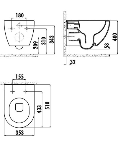 Комплект унитаза Creavit Free FE322-11CB00E-0000+KC0103.03.0000E с сиденьем Микролифт и инсталляцией Alcaplast Sadroмodul AM101/1120-0001+M671 с клавишей смыва Хром