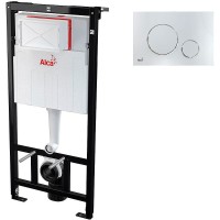 Комплект унитаза Creavit Terra TP325-11CB00E-0000+KC0103.03.0000E с сиденьем Микролифт и инсталляцией Alcaplast Sadroмodul AM101/1120-0001+M671 с клавишей смыва Хром