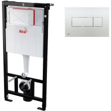 Комплект унитаза Creavit Terra TP325-11CB00E-0000+KC0103.03.0000E с сиденьем Микролифт и инсталляцией Alcaplast Sadroмodul AM101/1120-0001+M371 с клавишей смыва Хром