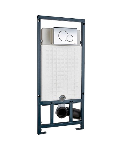 Комплект унитаза Ceramica Nova Play CN3001 с сиденьем Микролифт и инсталляцией WeltWasser WW Marberg 507 10000005949+10000005952 с клавишей смыва Хром глянцевый