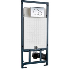 Комплект унитаза Jacob Delafon Elite EDX114RU-00 с сиденьем Микролифт и инсталляцией WeltWasser WW Marberg 507 10000005949+10000005952 с клавишей смыва Хром глянцевый