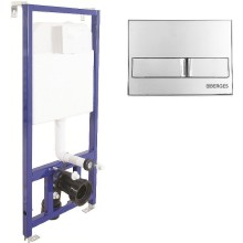 Комплект унитаза SantiLine SL-5005 с инсталляцией Berges Novum L3 040213 с сиденьем Микролифт и клавишей смыва Хром