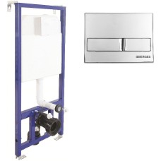 Комплект унитаза SantiLine SL-5005 с инсталляцией Berges Novum L3 040213 с сиденьем Микролифт и клавишей смыва Хром