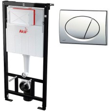 Комплект унитаза SantiLine SL-5005 с инсталляцией Alcaplast Sadromodul AM101/1120-3:1 RU M71-0001 с сиденьем Микролифт и клавишей смыва Хром