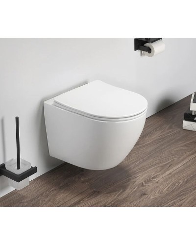 Комплект унитаза SantiLine SL-5005 с инсталляцией Grohe Rapid SL 38772001 с сиденьем Микролифт и клавишей смыва Хром