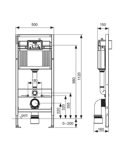 Комплект унитаза SantiLine SL-5005 с инсталляцией Tece Profil 9400412 с сиденьем Микролифт и клавишей смыва Хром глянцевый