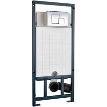 Комплект унитаза Ceramica Nova Forma CN3009 с сиденьем Микролифт и инсталляцией WeltWasser WW Marberg 507 10000005949+10000005953 с клавишей смыва Хром глянцевый